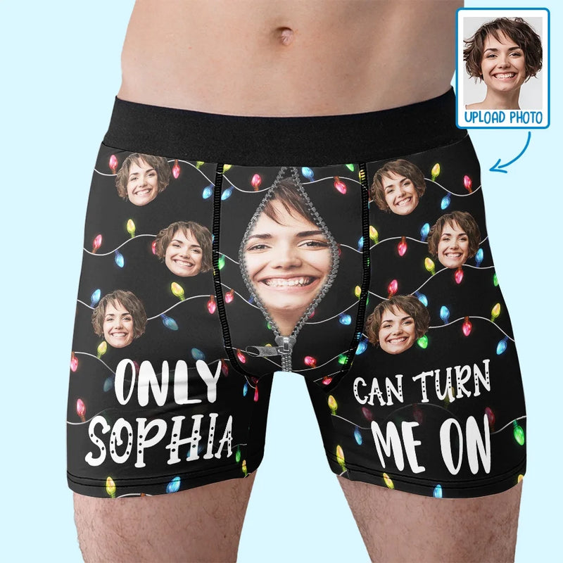 Custom Photo Bring Joy To His Regular Routine With Something Fun - Funny Personalized Custom Boxer Briefs, Men's Boxers - Christmas Gift For Boyfriend, Husband, Anniversary