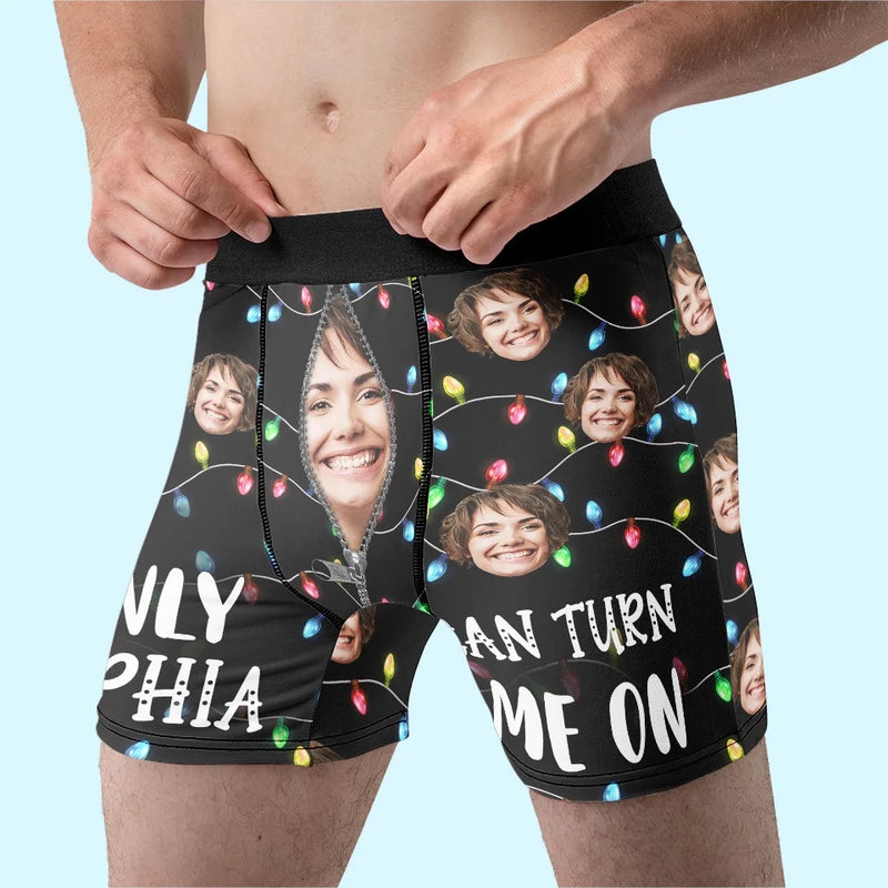 Custom Photo Bring Joy To His Regular Routine With Something Fun - Funny Personalized Custom Boxer Briefs, Men's Boxers - Christmas Gift For Boyfriend, Husband, Anniversary