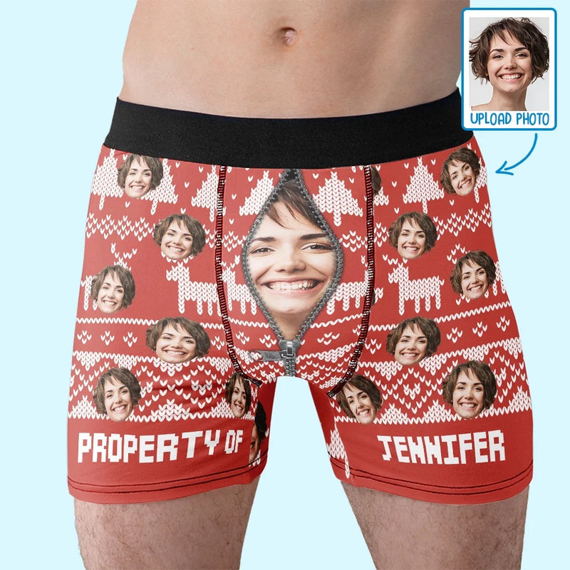 Custom Photo Make Him Feel Loved With A Dash Of Humor - Funny Personalized Custom Boxer Briefs, Men's Boxers - Christmas Gift For Boyfriend, Husband, Anniversary