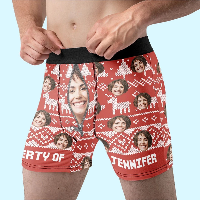 Custom Photo Make Him Feel Loved With A Dash Of Humor - Funny Personalized Custom Boxer Briefs, Men's Boxers - Christmas Gift For Boyfriend, Husband, Anniversary