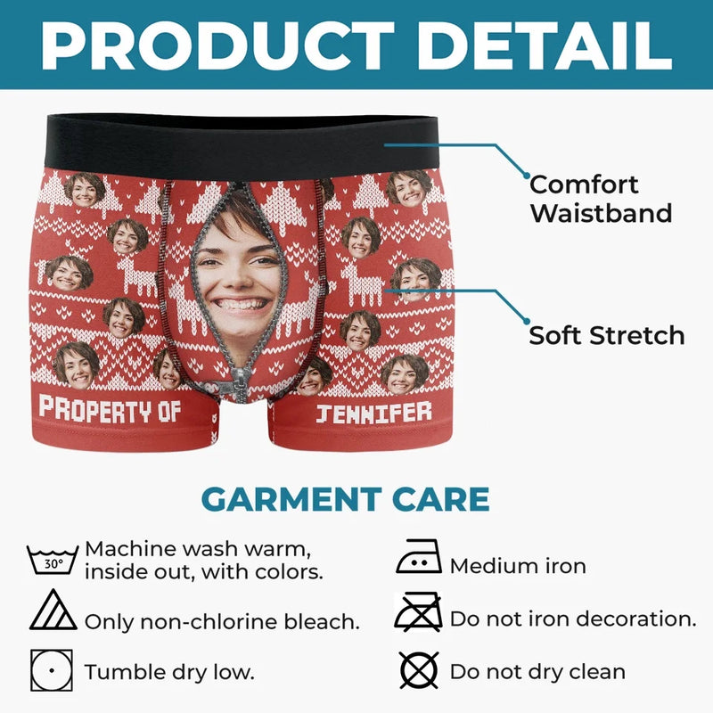 Custom Photo Make Him Feel Loved With A Dash Of Humor - Funny Personalized Custom Boxer Briefs, Men's Boxers - Christmas Gift For Boyfriend, Husband, Anniversary