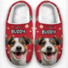 Custom Photo Holiday Unleash The Joy - Dog & Cat Personalized Custom Fluffy Slippers - Christmas Gift For Pet Owners, Pet Lovers