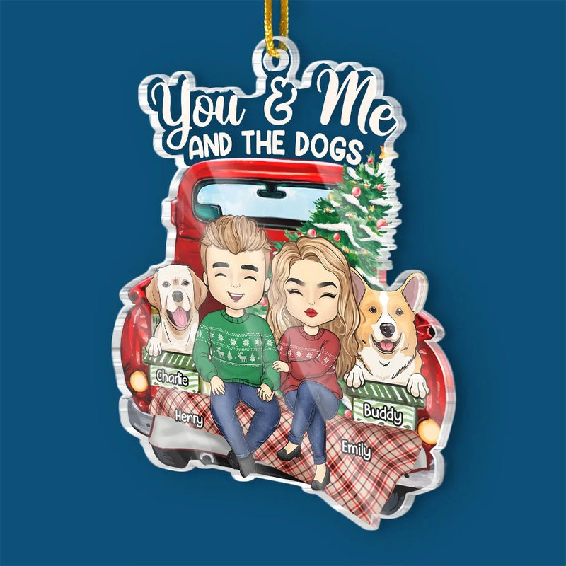 Furry Friends Bring The Best Holiday Vibes - Dog & Cat Personalized Custom Ornament - Acrylic Custom Shaped - Christmas Gift For Husband Wife, Anniversary, Pet Owners, Pet Lovers