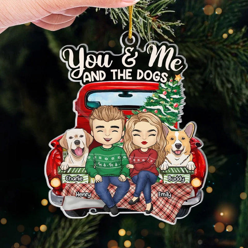 Furry Friends Bring The Best Holiday Vibes - Dog & Cat Personalized Custom Ornament - Acrylic Custom Shaped - Christmas Gift For Husband Wife, Anniversary, Pet Owners, Pet Lovers