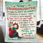 Custom Name Christmas Gifts for Granddaughters - Personalized Blanket