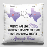 Custom Name Long Distance Friendship Gifts for Best Friends - Personalized Pillow