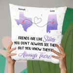 Custom Name Long Distance Friendship Gifts for Best Friends - Personalized Pillow