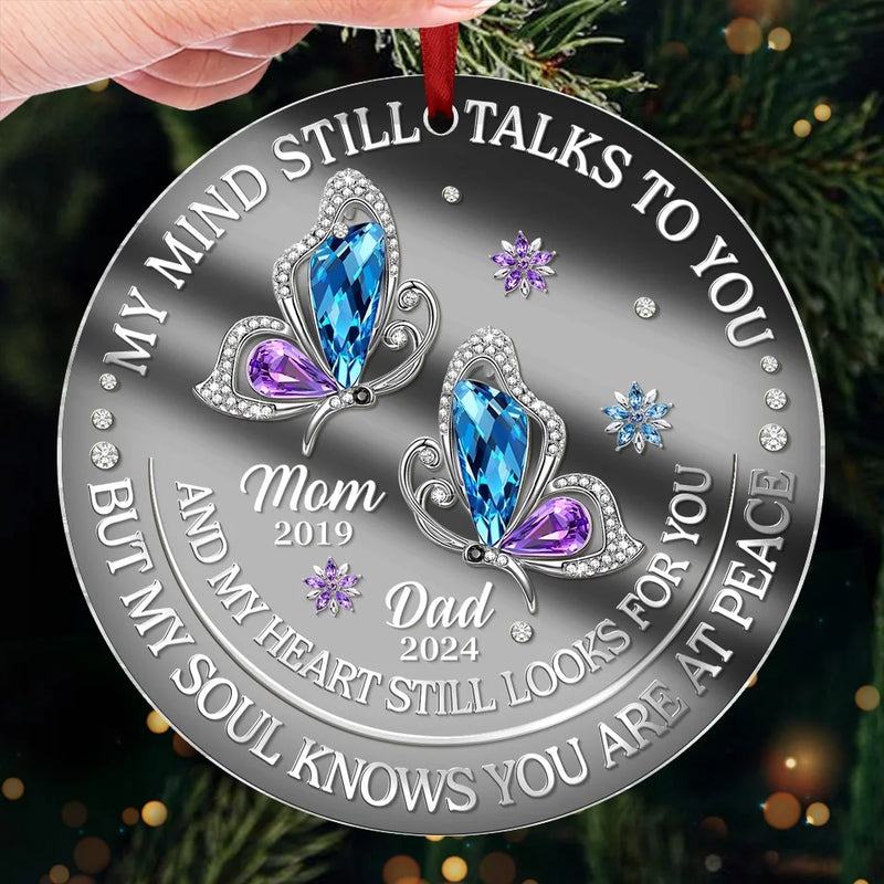 Your Light Remains In Our Hearts - Memorial Personalized Custom Mirrored Acrylic Ornament - Sympathy Gift, Christmas Gift For Family Members