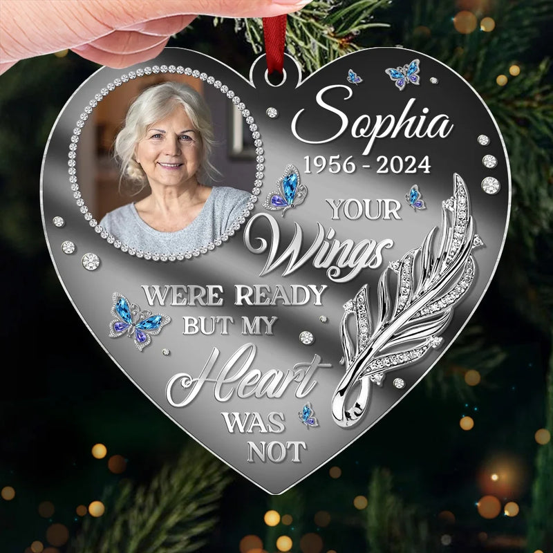Custom Photo Your Love Leaves A Lasting Imprint - Memorial Personalized Custom Mirrored Acrylic Ornament - Sympathy Gift, Christmas Gift For Family Members