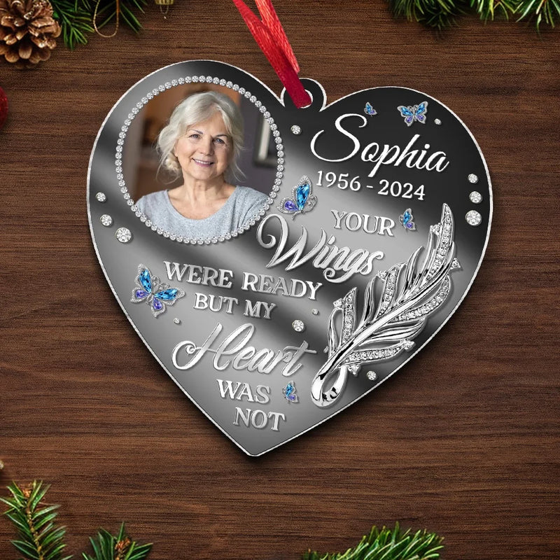 Custom Photo Your Love Leaves A Lasting Imprint - Memorial Personalized Custom Mirrored Acrylic Ornament - Sympathy Gift, Christmas Gift For Family Members