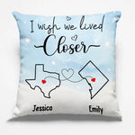 Custom Name Long Distance Love Gifts for Couples - Personalized Pillow