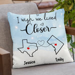 Custom Name Long Distance Love Gifts for Couples - Personalized Pillow