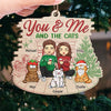 You And Me And The Fur Babies - Dog & Cat Personalized Custom Ornament - Wood Custom Shaped - Christmas Gift For Husband Wife, Anniversary, Pet Owners, Pet Lovers