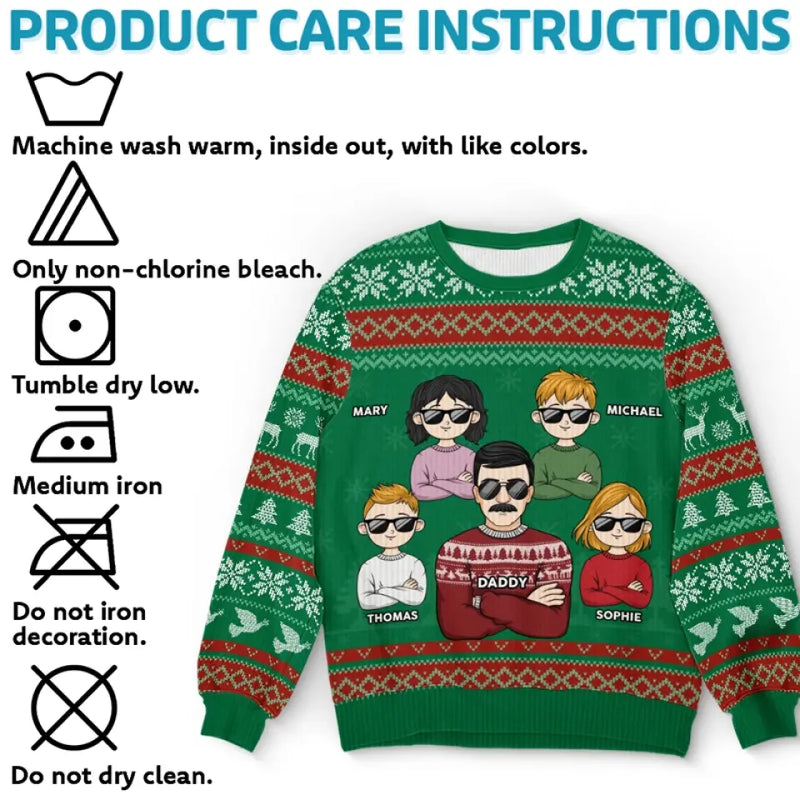 The Holidays Are A Time For Family - Family Personalized Custom Ugly Sweatshirt - Unisex Wool Jumper - Christmas Gift For Family Members