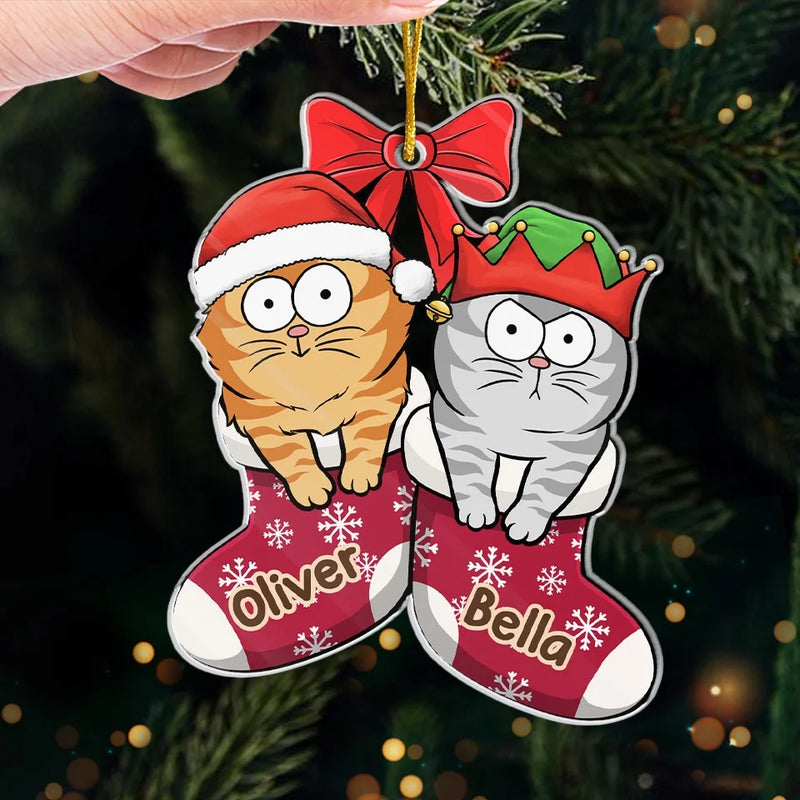Pawlidays Are Better With Cats - Cat Personalized Custom Ornament - Acrylic Custom Shaped - Christmas Gift For Pet Owners, Pet Lovers