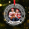 Custom Photo Family Is The Greatest Christmas Gift - Family Personalized Custom Circle Glass Ornament - Christmas Gift For Family Members