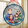 There Is No Greater Love Than Family - Family Personalized Custom Stained Glass Window Hanging Suncatcher - Christmas Gift For Family Members