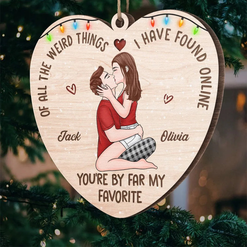 You Make My Heart Smile - Couple Personalized Custom Ornament - Wood, Acrylic Custom Shaped - Christmas Gift For Husband Wife, Anniversary