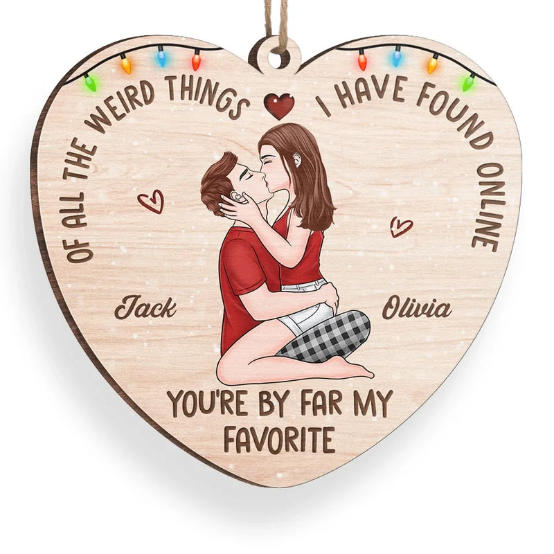 You Make My Heart Smile - Couple Personalized Custom Ornament - Wood, Acrylic Custom Shaped - Christmas Gift For Husband Wife, Anniversary