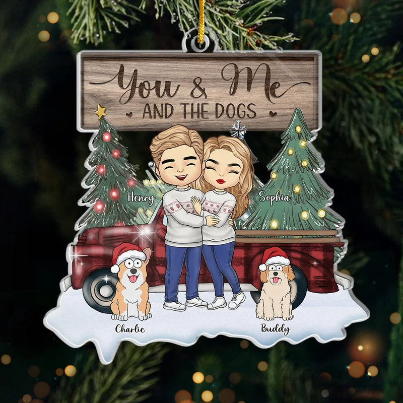 Paws And Claws, Our Pets Bring Christmas Cheer - Couple Personalized Custom Ornament - Acrylic Custom Shaped - Christmas Gift For Husband Wife, Anniversary, Pet Owners, Pet Lovers