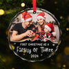 Custom Photo A Loving Family Is The Greatest Gift Of All - Family Personalized Custom Circle Glass Ornament - Christmas Gift For Family Members