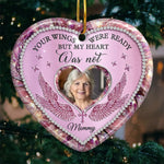Custom Photo Memorial Angel Gifts for Mom - Personalized Ceramic Ornament