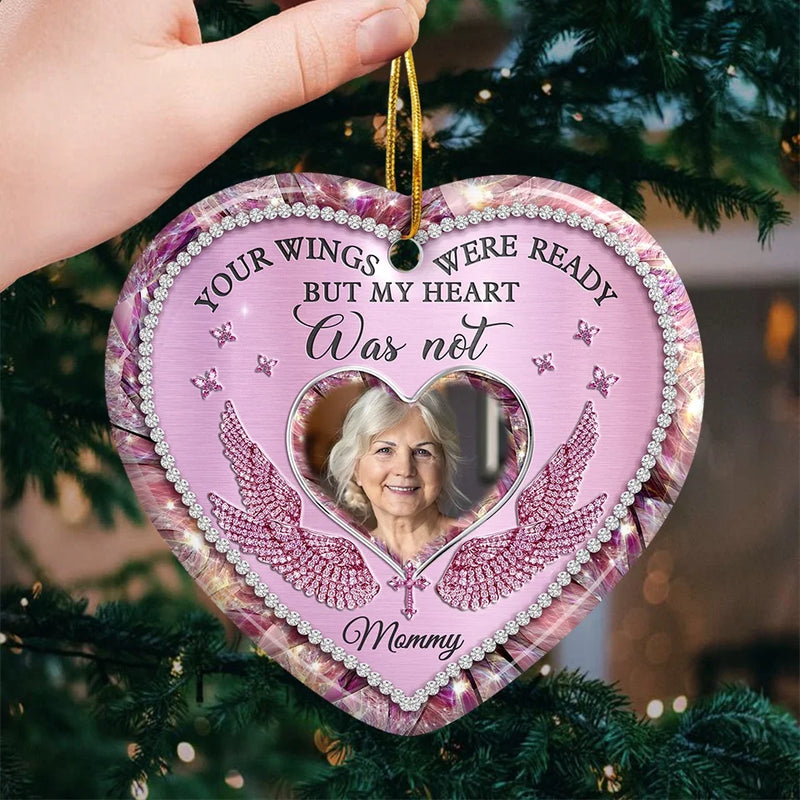 Custom Photo Not A Day Goes By That You're Not Missed - Memorial Personalized Custom Ornament - Ceramic Heart Shaped - Sympathy Gift, Christmas Gift For Family Members