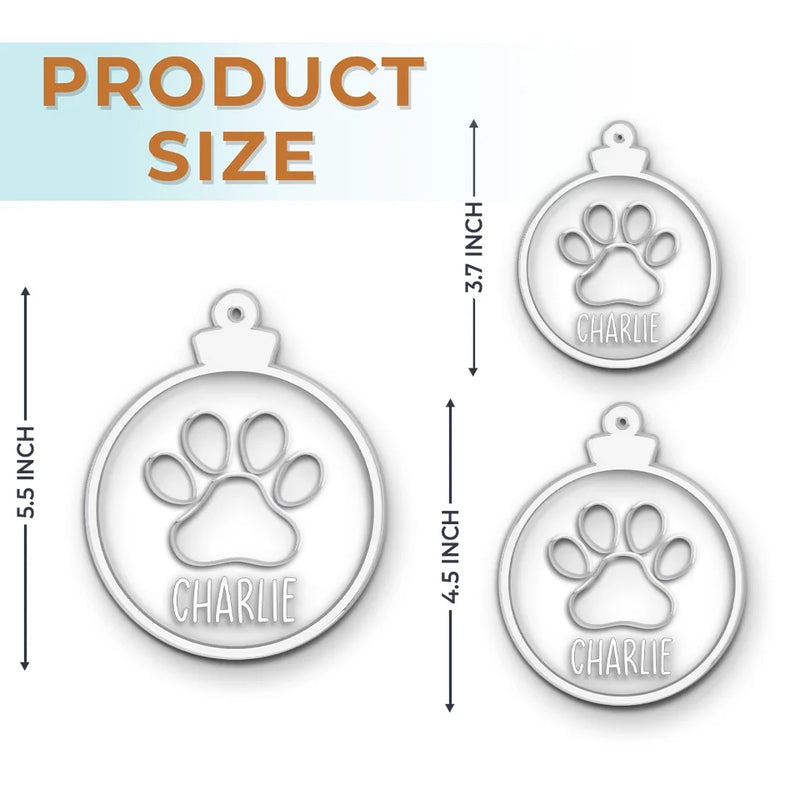 Pawsome Christmas Vibes - Dog & Cat Personalized Custom Ornament - Acrylic Custom Shaped - Christmas Gift For Pet Owners, Pet Lovers