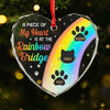 Until The Day We Meet Again On The Rainbow Bridge - Memorial Personalized Custom Heart Glass Ornament - Sympathy Gift, Christmas Gift For Pet Owners, Pet Lovers