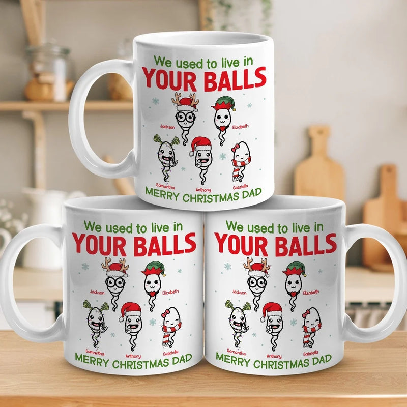 Custom Name Funny Christmas Gifts for Dad - Personalized Mugs