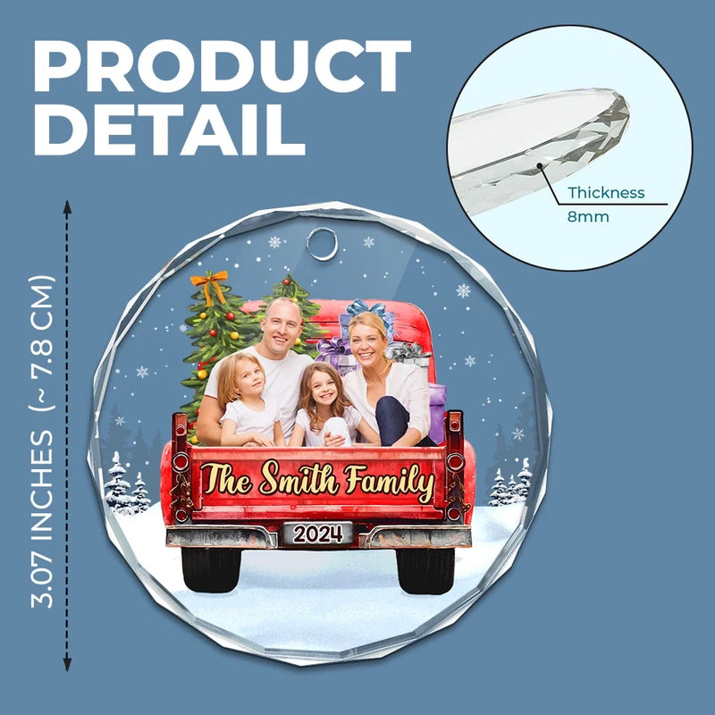 Custom Photo Every Ornament Is A Piece Of Our Family Story - Family Personalized Custom Circle Glass Ornament - Christmas Gift For Family Members