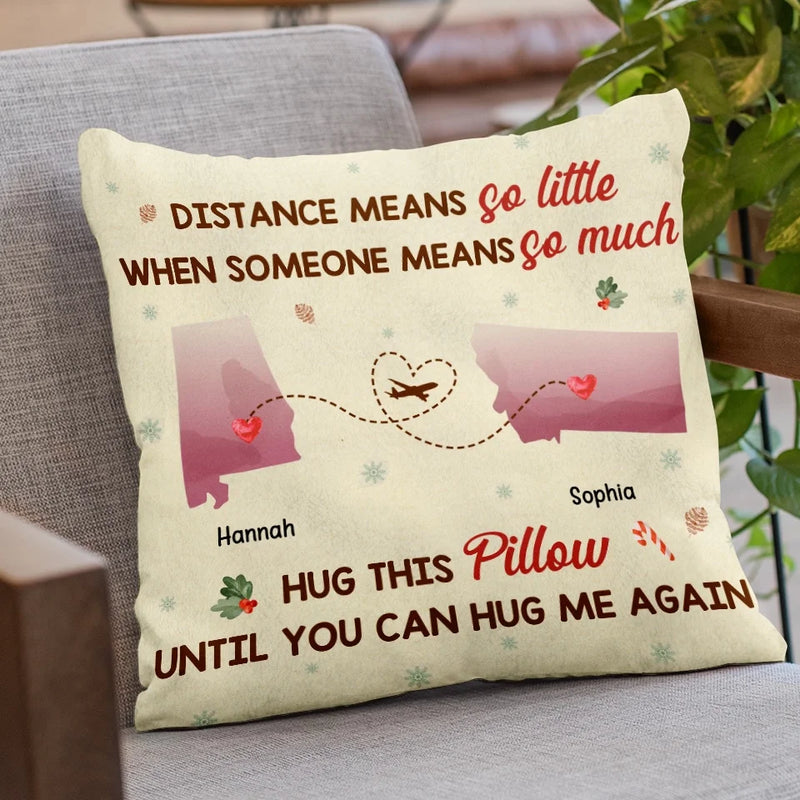 Miles Can’t Separate Two Hearts That Care - Bestie Personalized Custom Pillow - Gift For Best Friends, BFF, Sisters