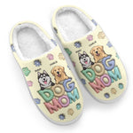 Custom Name Dog Mom Gifts for Dog Lovers - Personalized Fluffy Slipper
