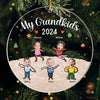 Custom Photo Another Christmas With Grandkids - Family Personalized Custom Ornament - Acrylic Custom Shaped - Christmas Gift For Grandma, Grandpa, Grandkid