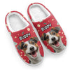 Custom Photo Holiday Unleash The Joy - Dog & Cat Personalized Custom Fluffy Slippers - Christmas Gift For Pet Owners, Pet Lovers