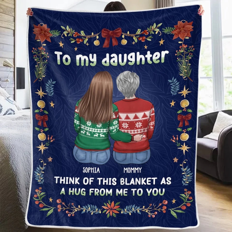 Daughters Are The Anchors Of A Mother’s Life - Family Personalized Custom Blanket - Christmas Gift For Mom, Daughter