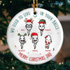 Thanks For Not Pulling Out - Family Personalized Custom Ornament - Ceramic Round Shaped - Christmas Gift For Dad, Grandpa