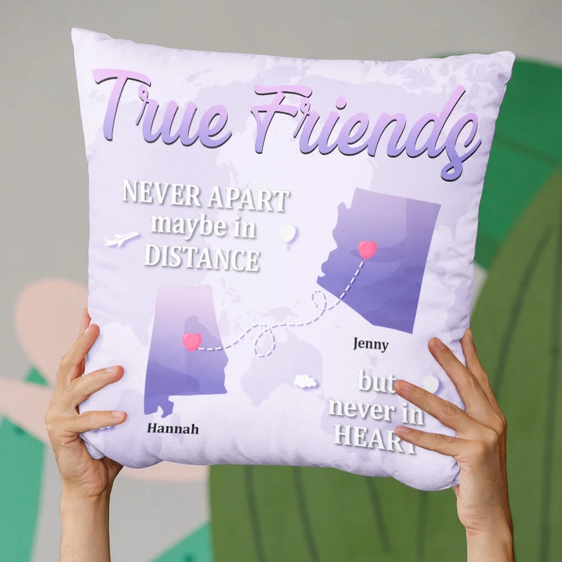 Distance Is Just A Test Of Our Friendship - Bestie Personalized Custom Pillow - Gift For Best Friends, BFF, Sisters