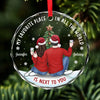 In Your Arms, I’ve Found My Home - Couple Personalized Custom Circle Glass Ornament - Christmas Gift For Husband Wife, Anniversary