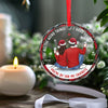 The Best Present Is Wrapped In My Arms - Couple Personalized Custom Circle Glass Ornament - Christmas Gift For Husband Wife, Anniversary