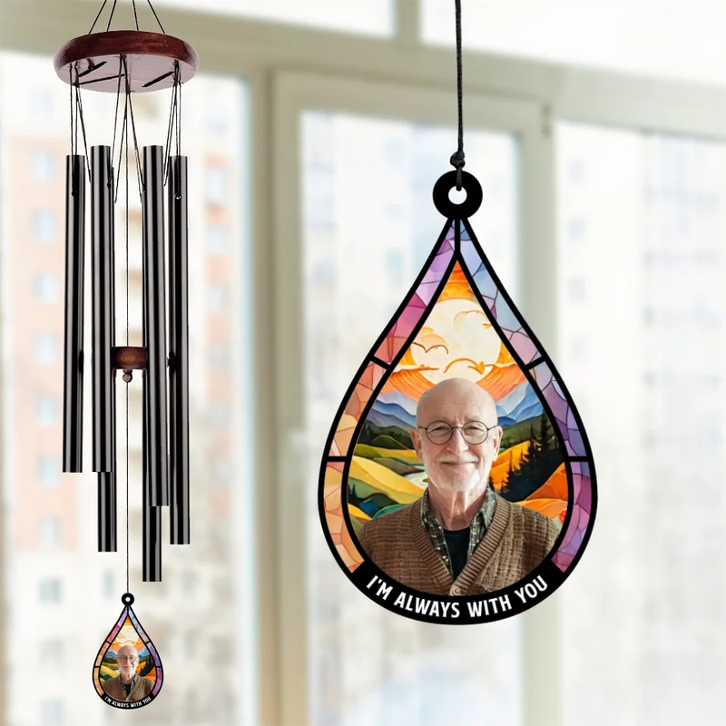 Custom Photo Your Presence Is Deeply Missed - Memorial Personalized Custom Wind Chime Suncatcher - Sympathy Gift For Family Members