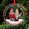 My Life Is Merry And Bright Because Of You - Couple Personalized Custom Circle Glass Ornament - Christmas Gift For Husband Wife, Anniversary