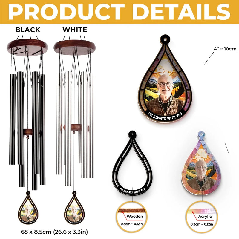 Custom Photo Your Presence Is Deeply Missed - Memorial Personalized Custom Wind Chime Suncatcher - Sympathy Gift For Family Members