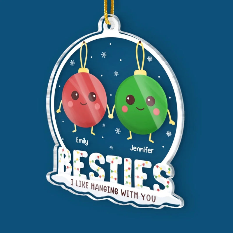Love Is Beautiful, Friendship Is Better - Bestie Personalized Custom Ornament - Acrylic Custom Shaped - Christmas Gift For Best Friends, BFF, Sisters