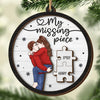 You Fill My Heart - Couple Personalized Custom Shaped 2 Layered Wood Christmas Ornament - Christmas Gift For Husband Wife, Anniversary