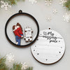 You Fill My Heart - Couple Personalized Custom Shaped 2 Layered Wood Christmas Ornament - Christmas Gift For Husband Wife, Anniversary