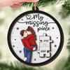 You Fill My Heart - Couple Personalized Custom Shaped 2 Layered Wood Christmas Ornament - Christmas Gift For Husband Wife, Anniversary