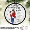 You Fill My Heart - Couple Personalized Custom Shaped 2 Layered Wood Christmas Ornament - Christmas Gift For Husband Wife, Anniversary