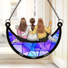 Real Friends Are Always There - Bestie Personalized Window Hanging Suncatcher - Christmas Gift For Best Friends, BFF, Sisters