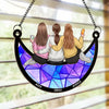 Real Friends Are Always There - Bestie Personalized Window Hanging Suncatcher - Christmas Gift For Best Friends, BFF, Sisters